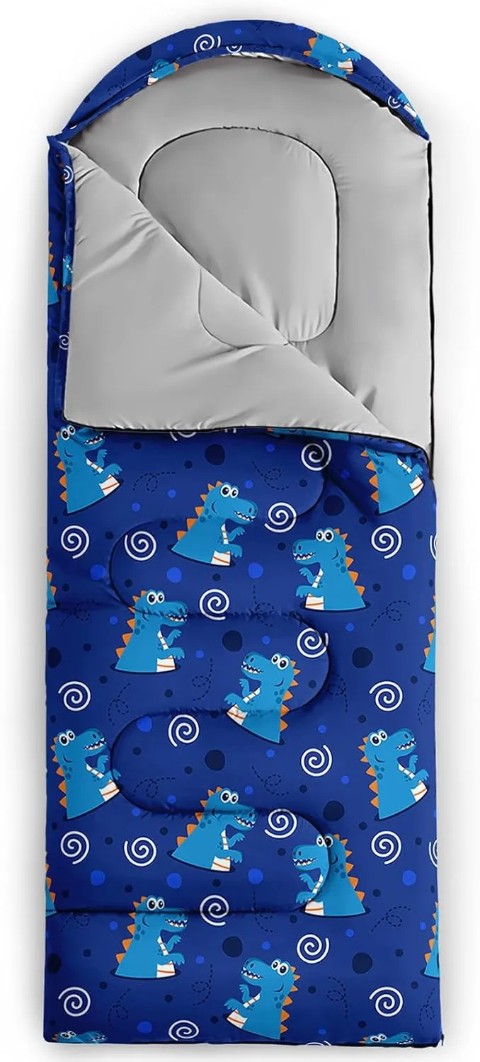 AILONEN Sports Sleeping Bag for Kids Boys,Warm and Cool Weather,Lightweight,Waterproof Backpacking,Soccer Basketball Baseball Rugby Tennis Ball Game Graffiti Sleeping Bag for Camping
