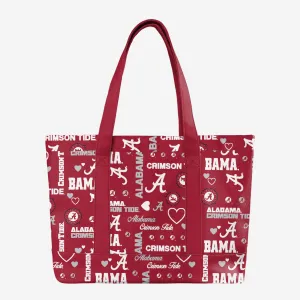 Alabama Crimson Tide Logo Love Tote Bag