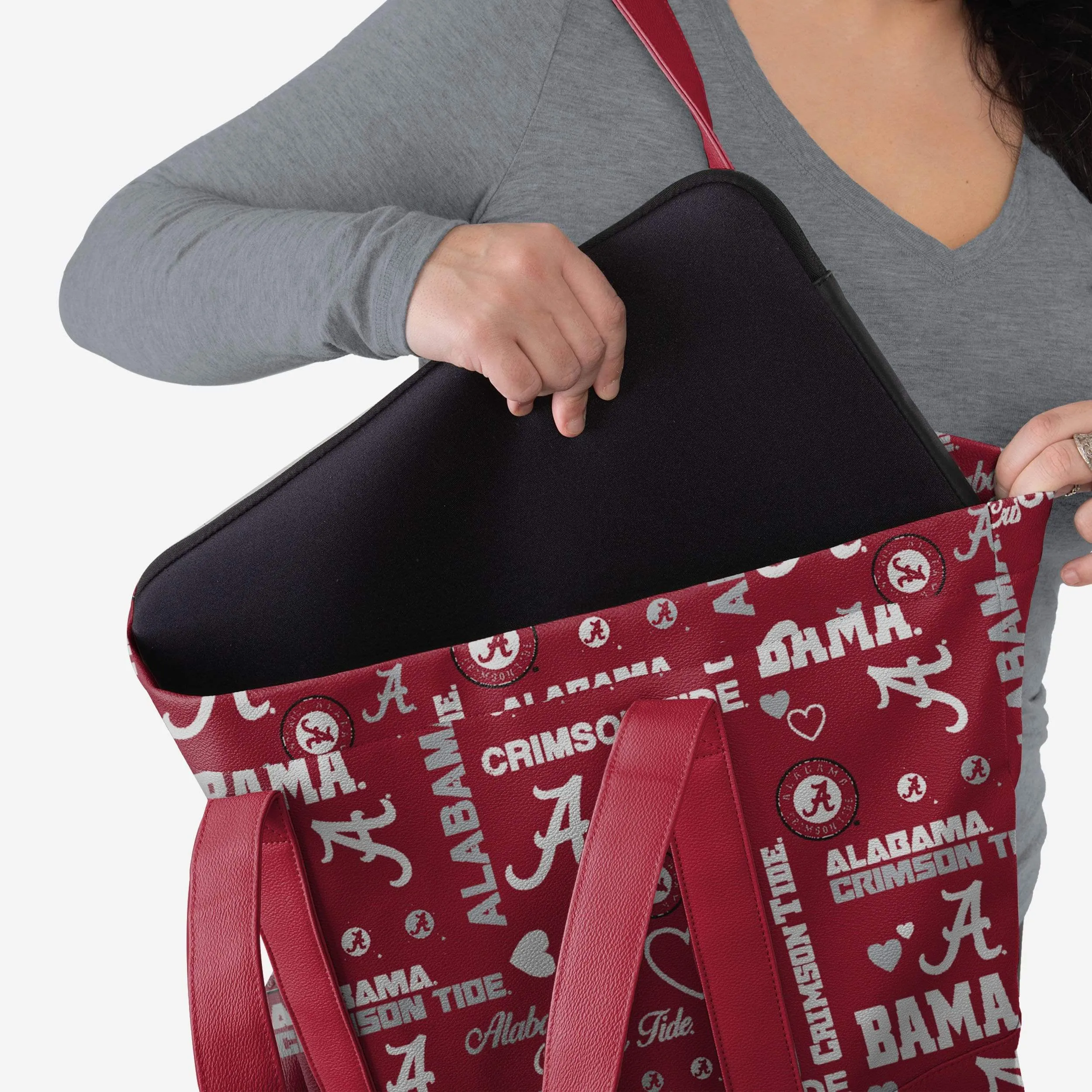 Alabama Crimson Tide Logo Love Tote Bag