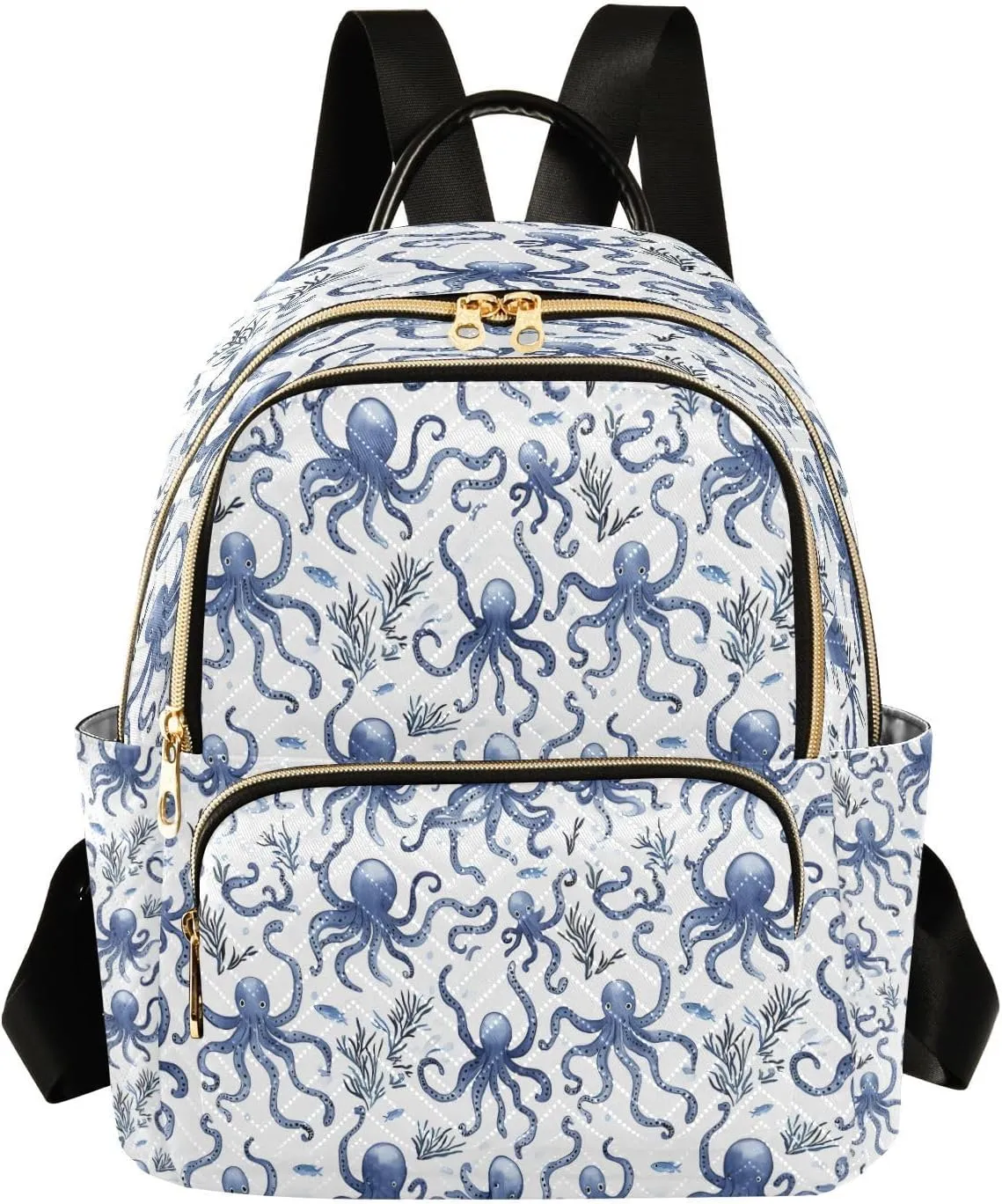 ALAZA Blue Octopus Mini Backpack Purse for Women Travel Bag Lightweight Shoulder Bag Fashion Daypack