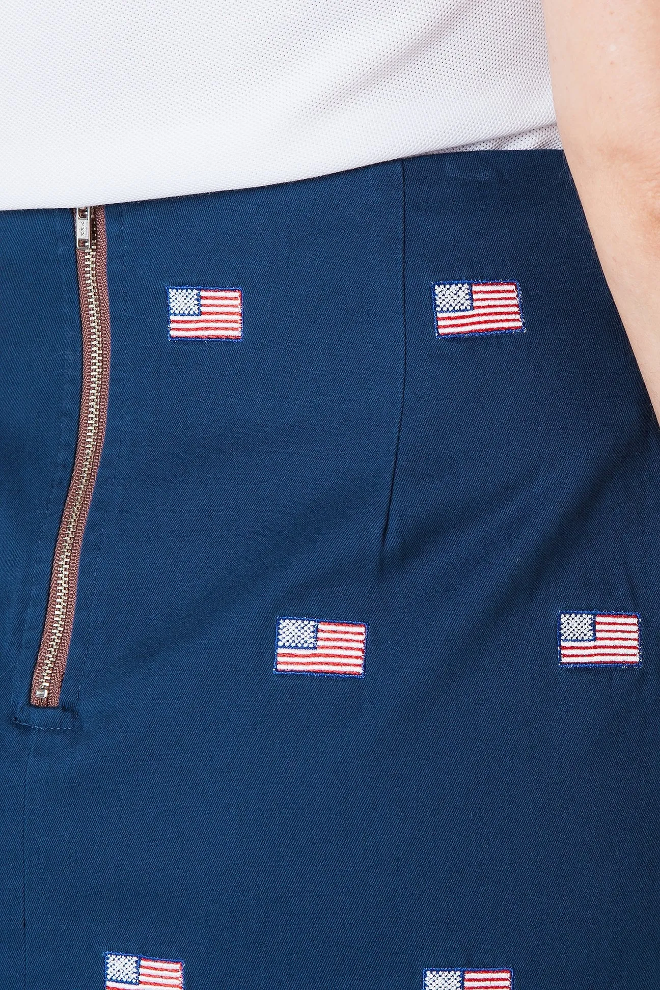 Ali Skirt Nantucket Navy with American Flag 19"