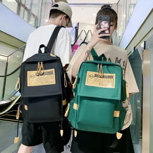 And Female Korean College Cotton Canvas Simple Cute Mori Backpacks