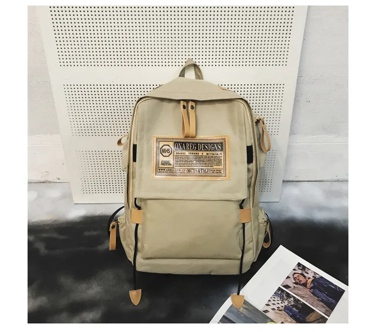 And Female Korean College Cotton Canvas Simple Cute Mori Backpacks