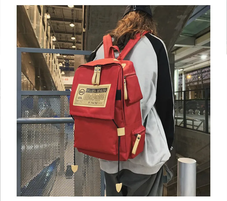 And Female Korean College Cotton Canvas Simple Cute Mori Backpacks