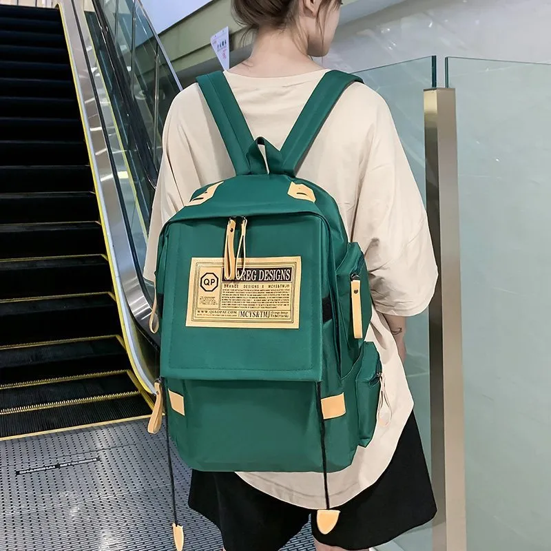 And Female Korean College Cotton Canvas Simple Cute Mori Backpacks