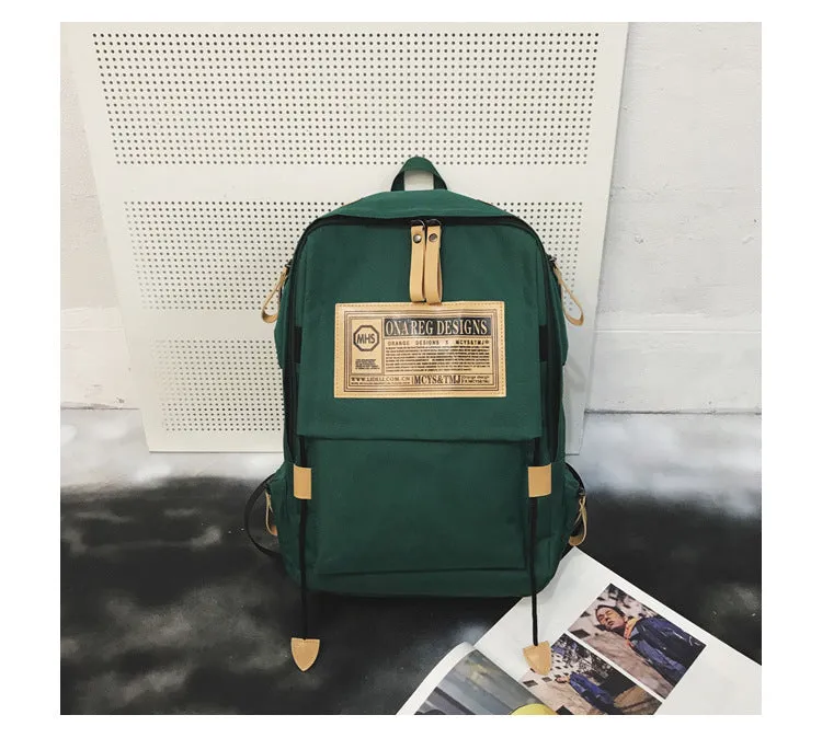 And Female Korean College Cotton Canvas Simple Cute Mori Backpacks