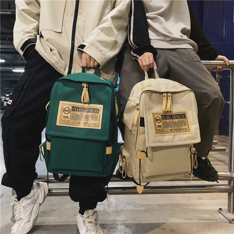 And Female Korean College Cotton Canvas Simple Cute Mori Backpacks