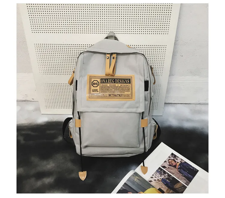 And Female Korean College Cotton Canvas Simple Cute Mori Backpacks