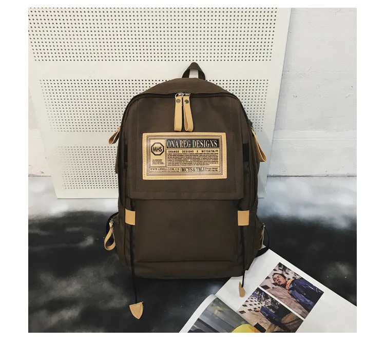 And Female Korean College Cotton Canvas Simple Cute Mori Backpacks