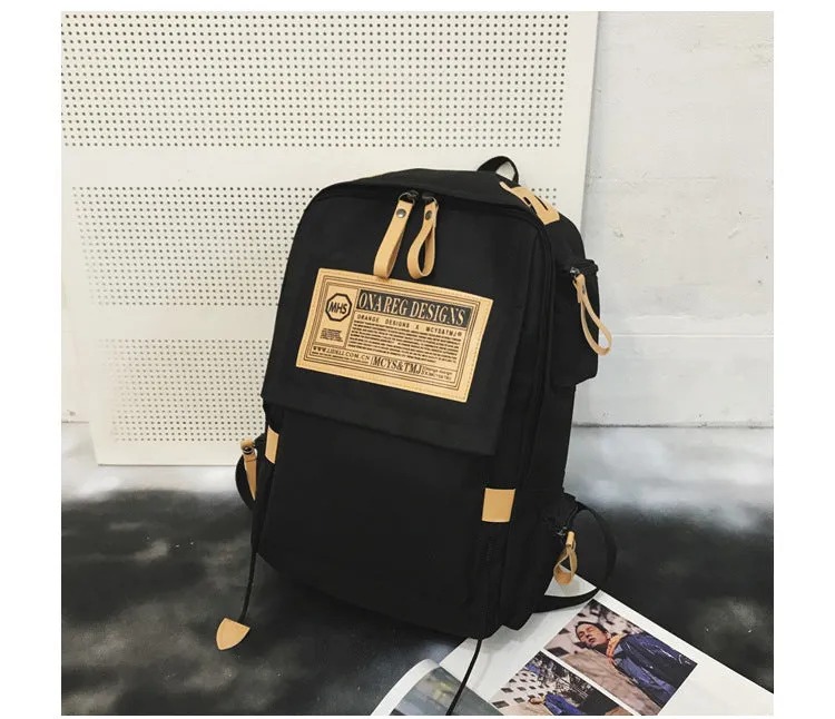 And Female Korean College Cotton Canvas Simple Cute Mori Backpacks