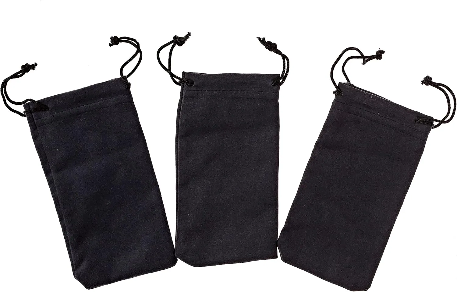 Anti Tarnish Bags for Jewelry Storage (5in x 3in) Pack of 3 - Black Drawstring Pouches - Microfiber Polishing Cloth for Sterling Silver