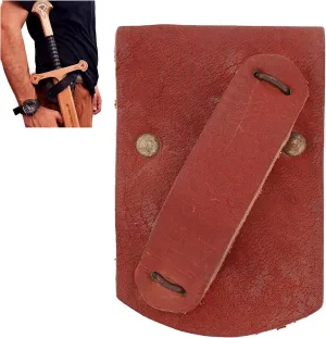 Armory Replicas™Right-Handed Leather Sword Frog – Durable Rawhide Leather Holder for Sword, Axe, or Weapon with 1.5" Belt Loop