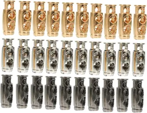 Artibetter Metal Spring Cord Locks 30pcs Drawstring Buckles Round Spring Cord Lock Lanyards