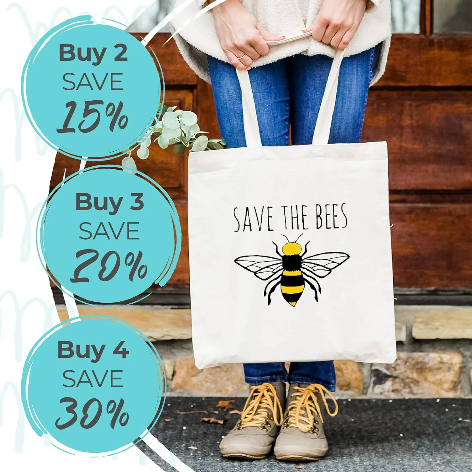 Asheville Collage, 100% Cotton Canvas, Natural Tote Bag, Full-Color Tote, Funny Design