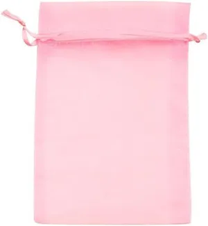 ATCG 100pcs 8x12 Inches Large Drawstring Organza Bags Decoration Festival Wedding Party Favor Pouches (Light Pink)