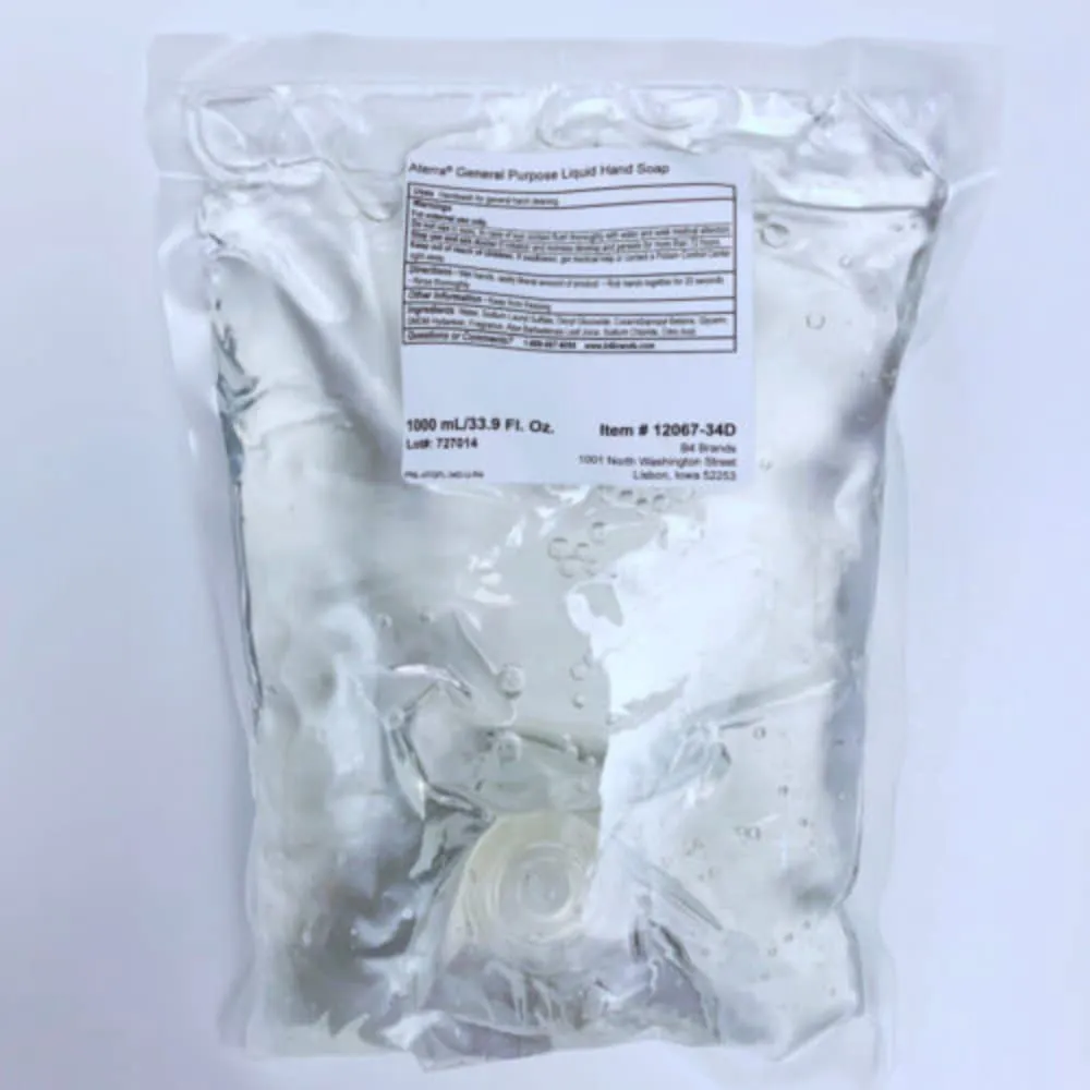 Aterra® General Purpose Liquid Hand Soap 2-Pack 1000 ml Pouches with a Bonus Soap Dispenser