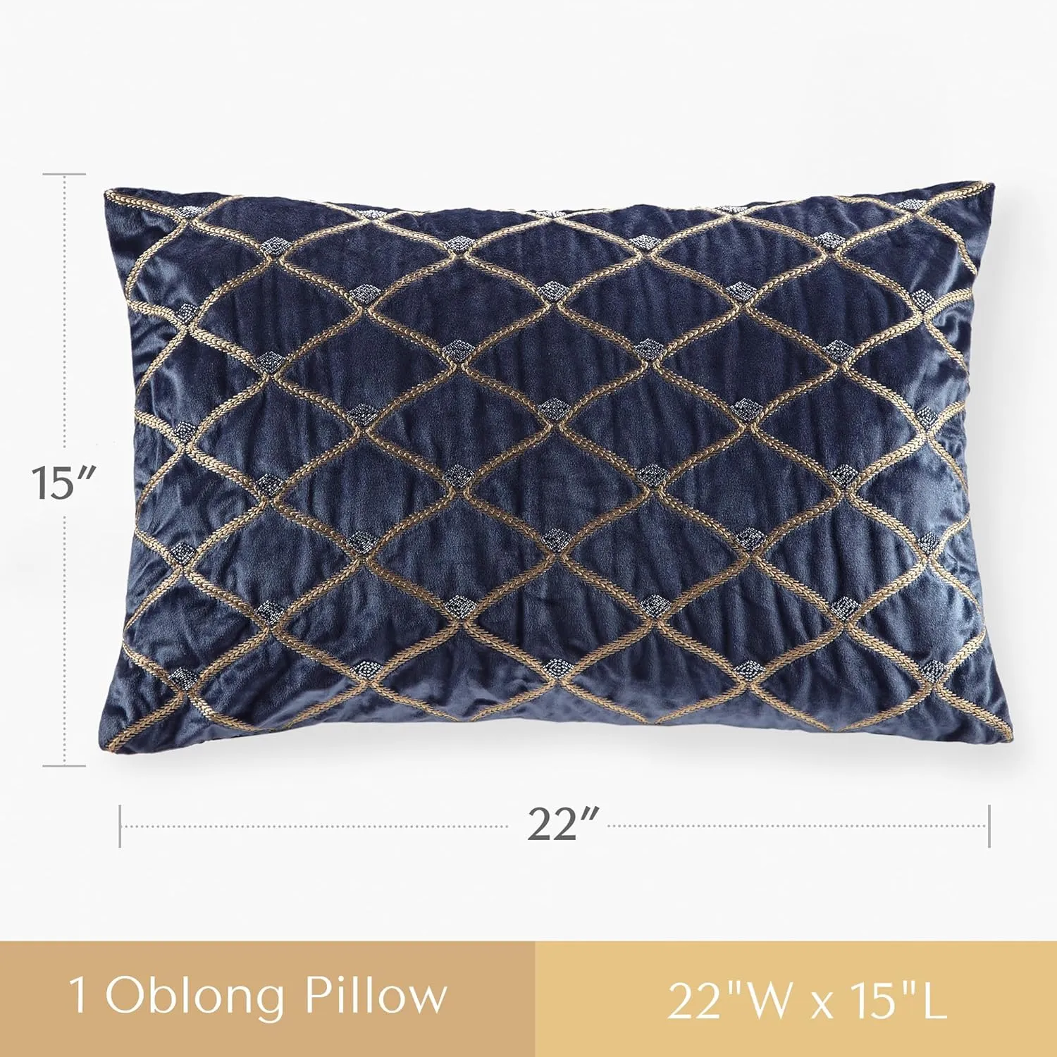 Aumont Normal Pillow, 22x15, Navy