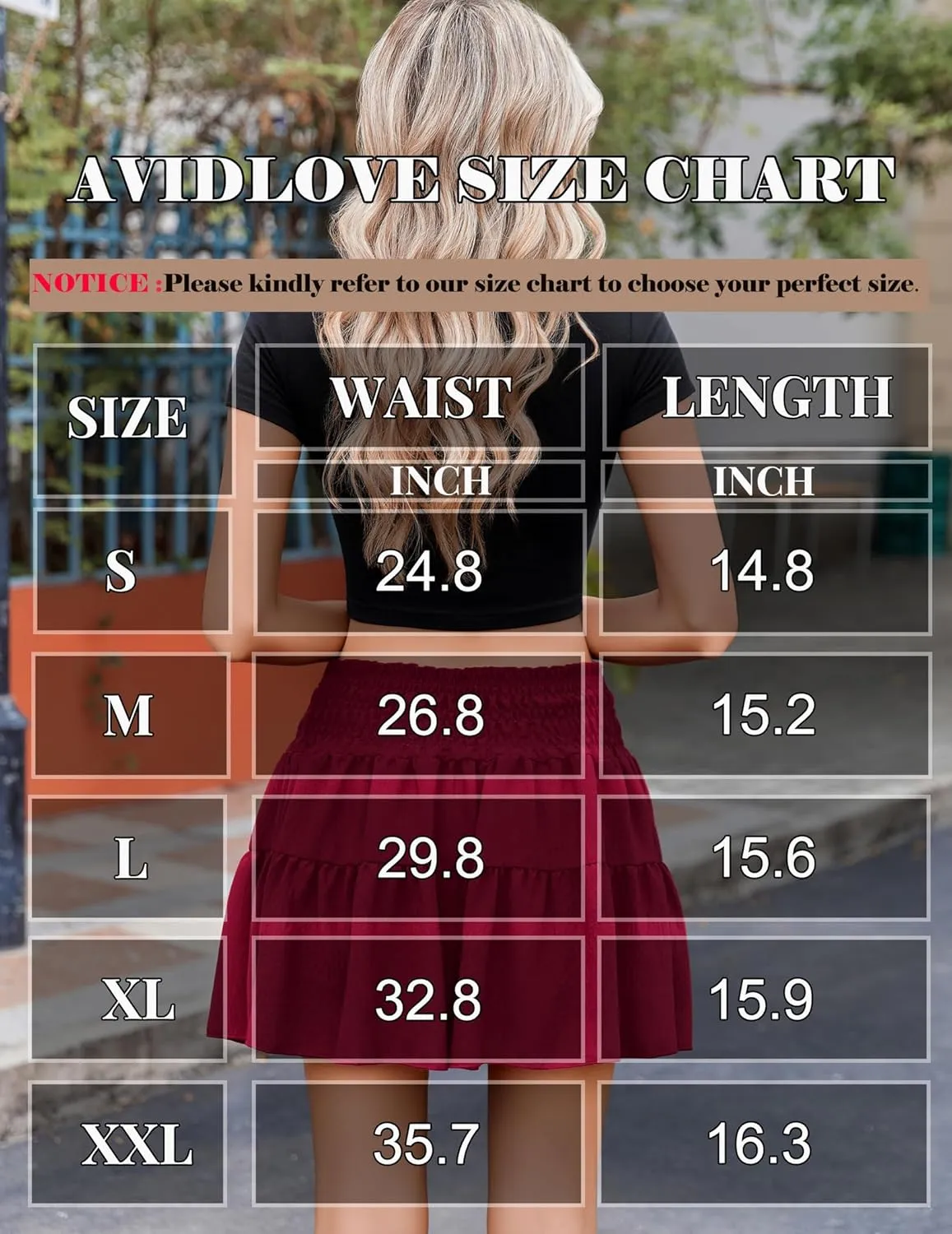 Avidlove Womens Summer Flowy Mini Skirts High Waisted Ruffle Boho Casual Cute Beach Short Skirt