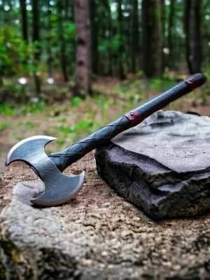 Axe of Ragnar Lothbrok – Battle Ready Handforged Viking Axe 'Ragnar' Replica Viking Battle Axes - Bearded, Norse, Throwing Authentic Medieval Viking Axe (fire Forged Viking Axe), Large