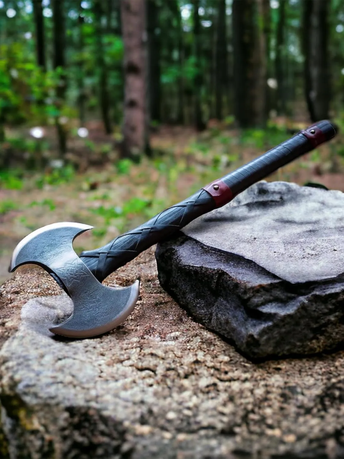 Axe of Ragnar Lothbrok – Battle Ready Handforged Viking Axe 'Ragnar' Replica Viking Battle Axes - Bearded, Norse, Throwing Authentic Medieval Viking Axe (fire Forged Viking Axe), Large