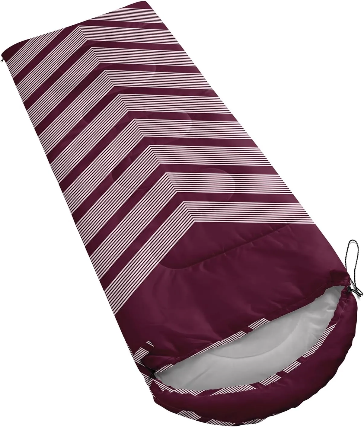 Axolotl Black and Grey Sleeping Bag for Adults,Stripe Camping Bag,3 Season Warm Cool Weather Backpacking Bag,Waterproof Portable Sleeping Bag with Compression Sack for Camping Hiking Outdoor Travel