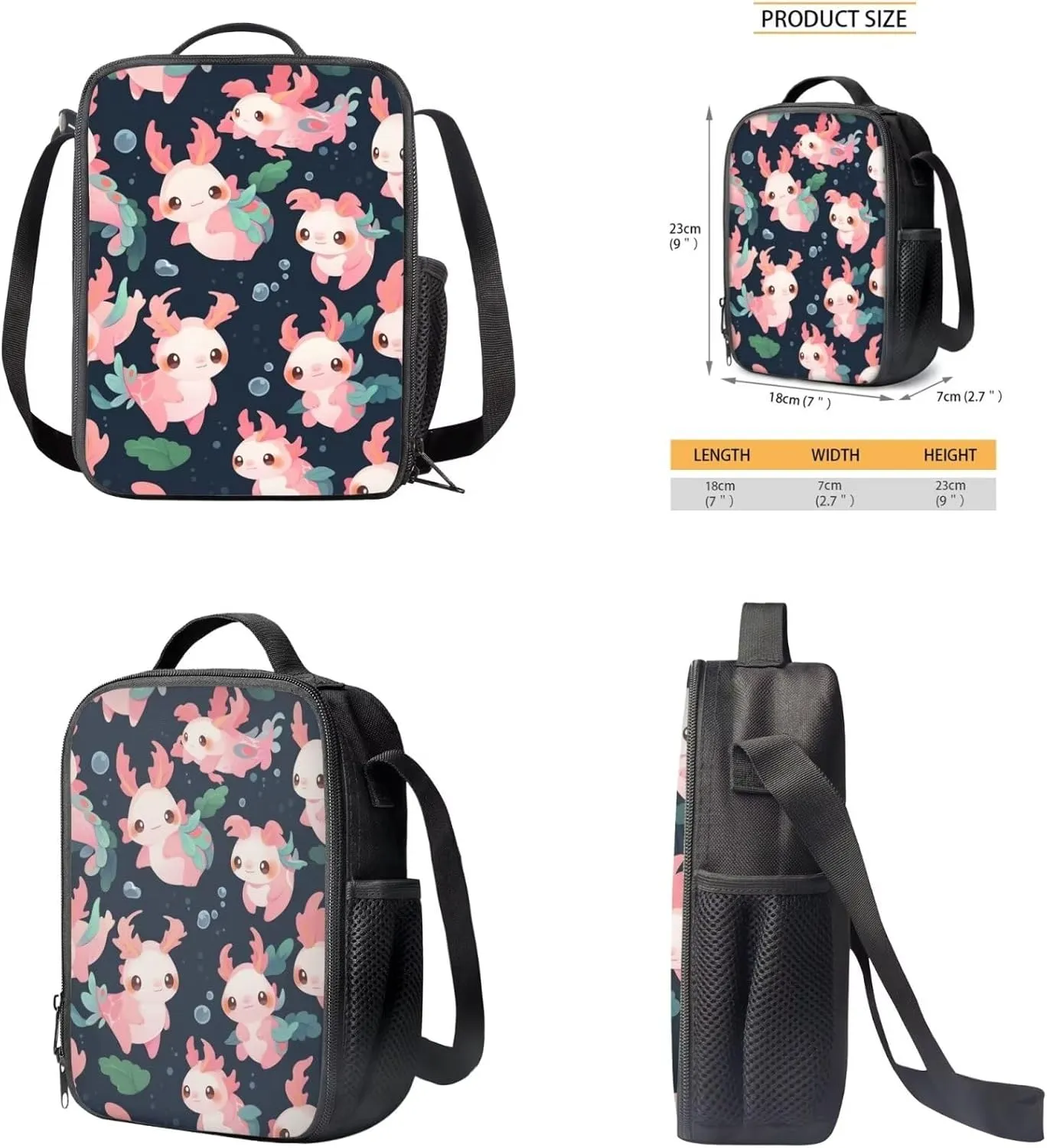Axolotl Kids School Backpack for Girls 1st Grade Hiking Backpack Primary Girls Backpacks School Bags for Elementary Teens School Bag Gift for Children/Kids on Back To School