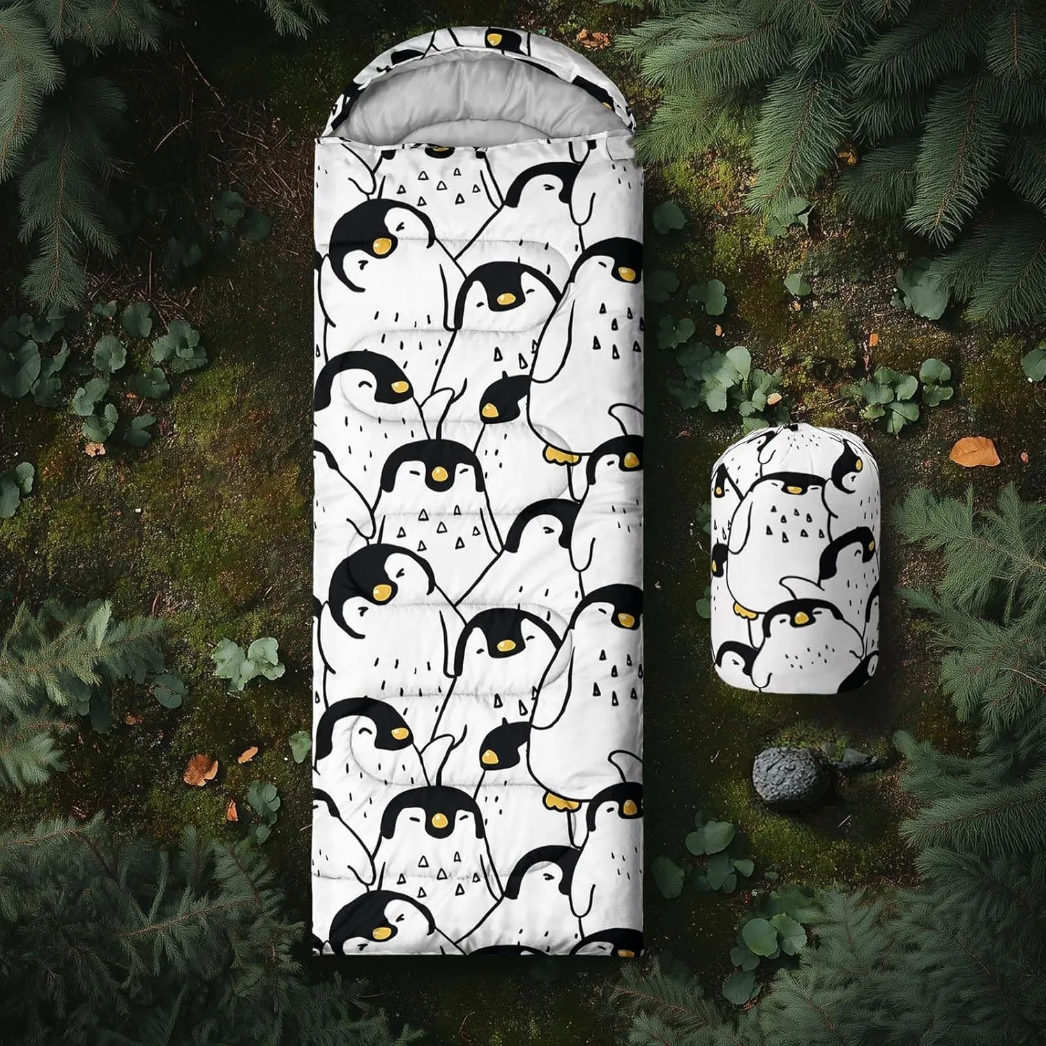 Axolotl Sleeping Bag for Kids Boys Adults,Cartoon Duck Sleeping Bag,Yellow Sleeping Bag,3 Season Warm and Cool Weather Camping Bag for Picnic Camping Outdoor Travelling Hunting Backpacking Hiking Bag