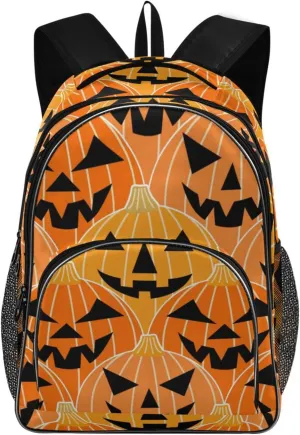 Backpacks 22L Three Layer Arc Book Bag Lightweight for Travel Camping Hiking Rucksack Daypack Kids & Adults Scary Halloween Carved Pumpkins