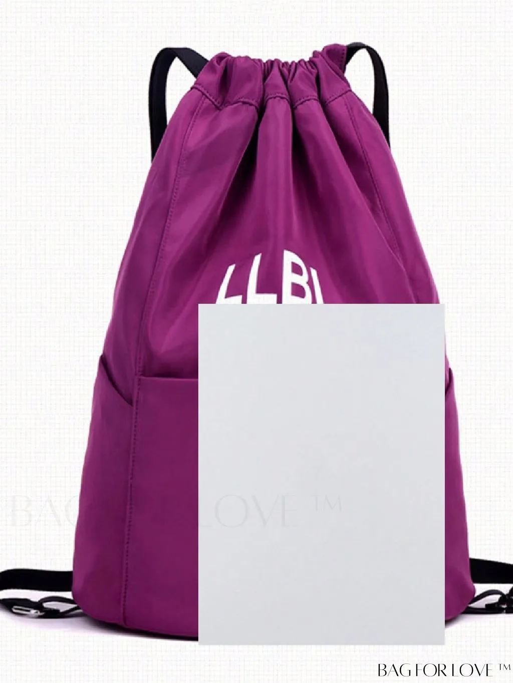 BagForLove - Adjustable Strap Letter Print Drawstring Backpack - Ideal for School and Daily Use