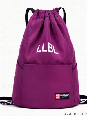 BagForLove - Adjustable Strap Letter Print Drawstring Backpack - Ideal for School and Daily Use