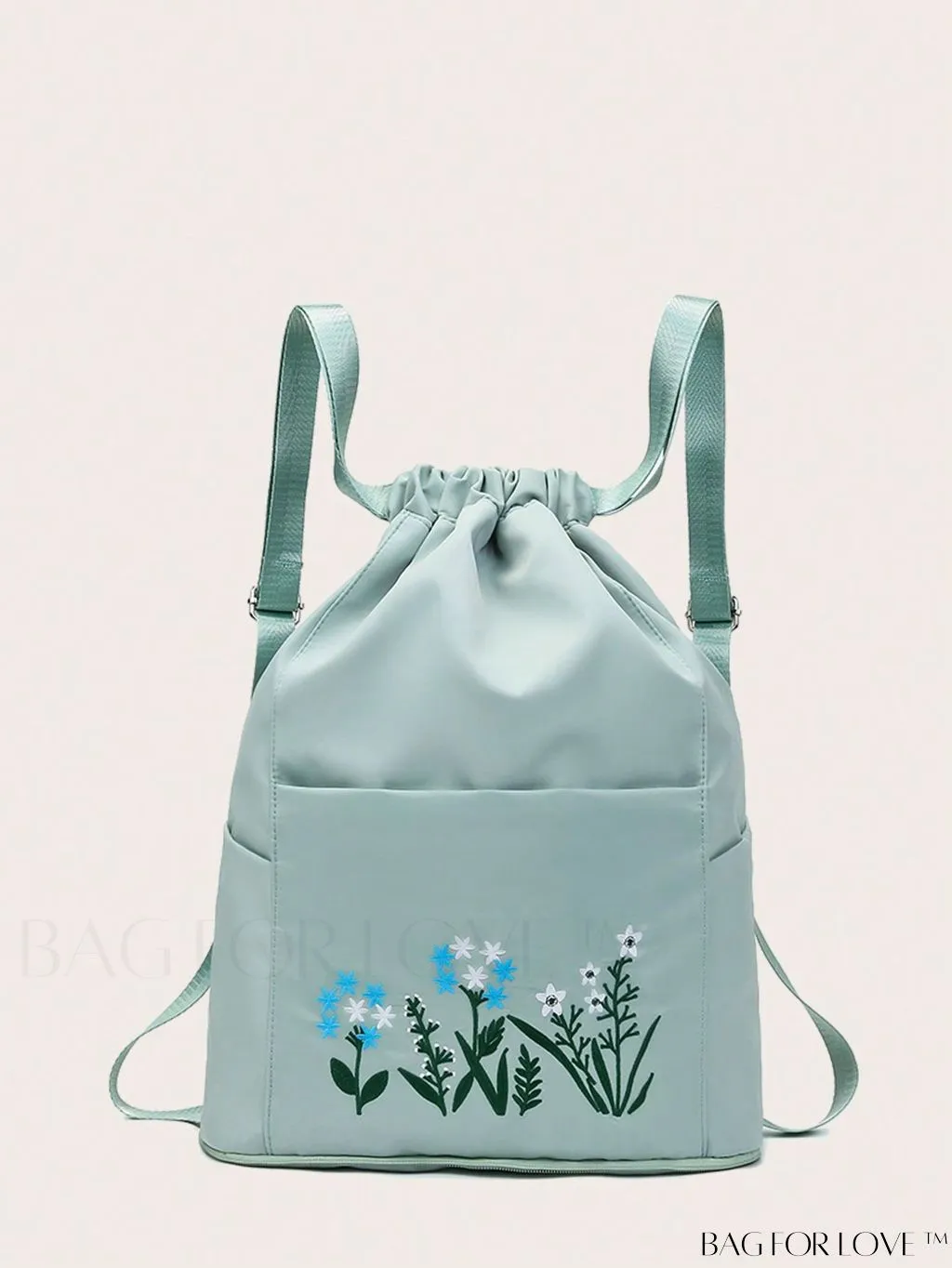BagForLove - Embroidered Floral Vintage Drawstring Backpack - Spacious and Stylish