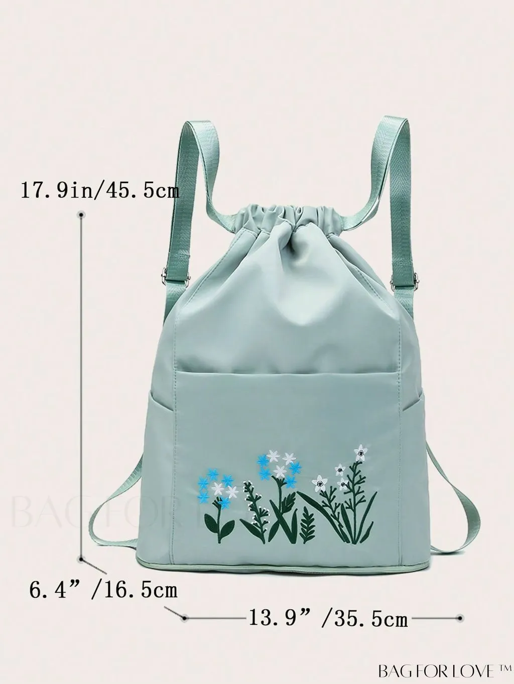 BagForLove - Embroidered Floral Vintage Drawstring Backpack - Spacious and Stylish