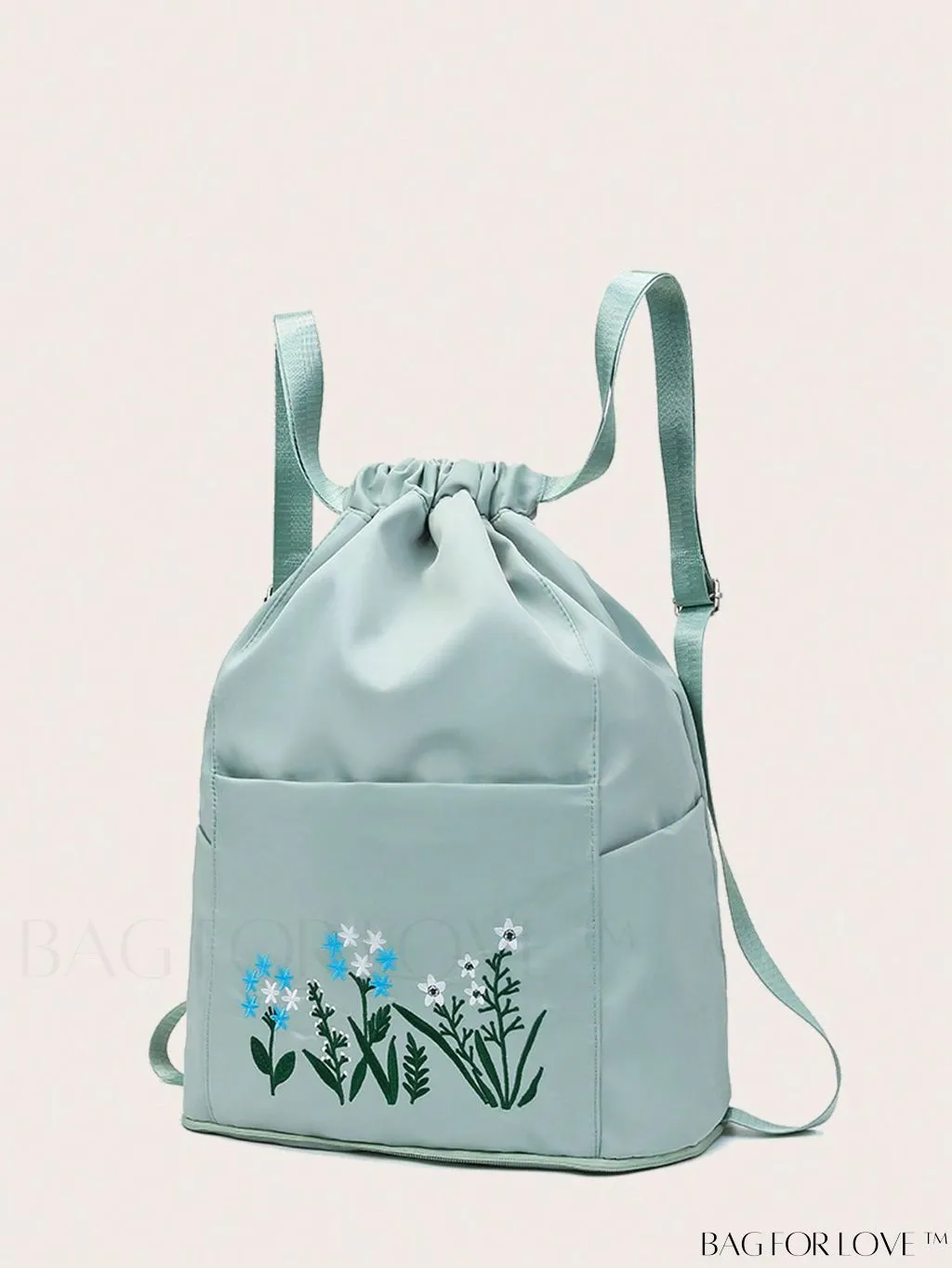 BagForLove - Embroidered Floral Vintage Drawstring Backpack - Spacious and Stylish