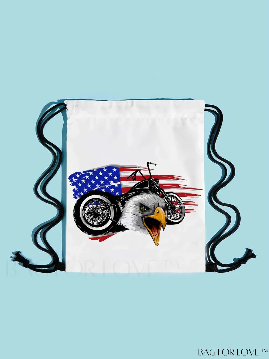 BagForLove - Outdoor Shopping Bag with Independence Day Pattern in Drawstring Portable Design
