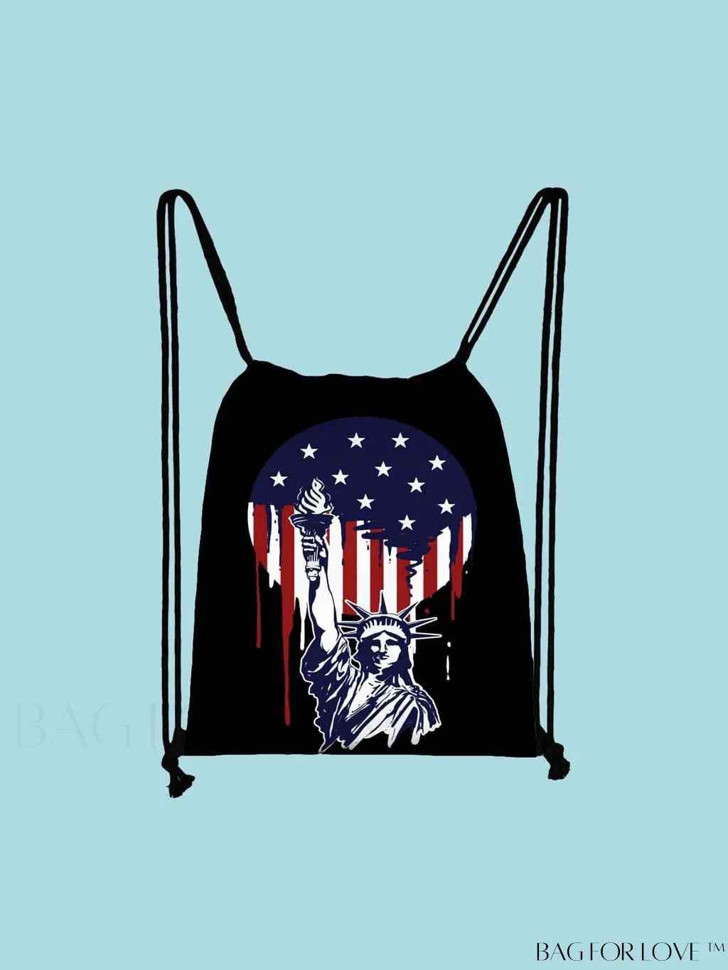 BagForLove - Outdoor Shopping Bag with Independence Day Pattern in Drawstring Portable Design