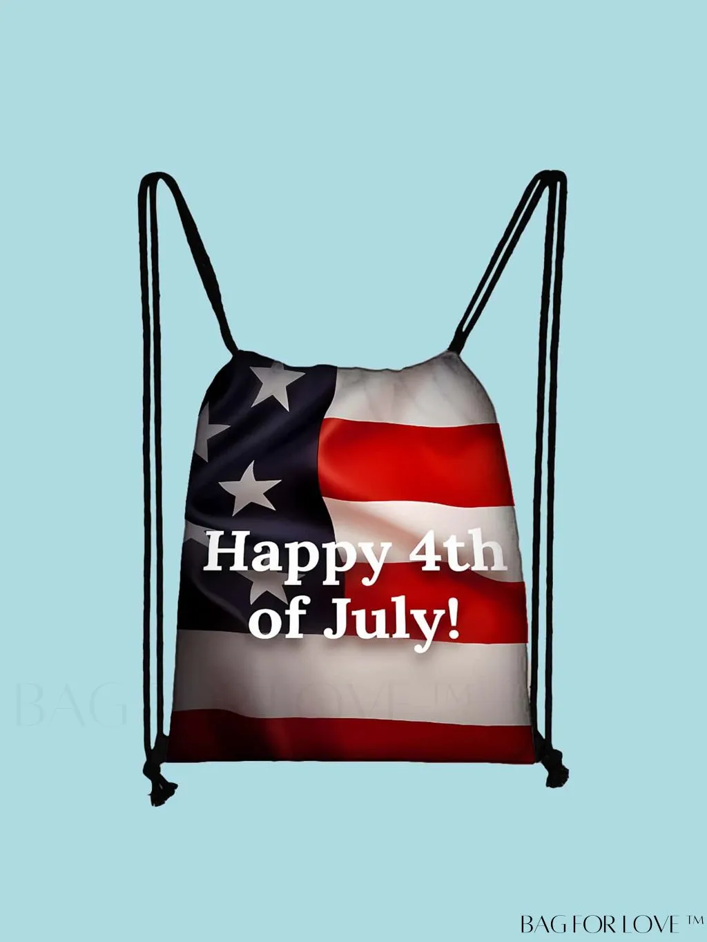 BagForLove - Outdoor Shopping Bag with Independence Day Pattern in Drawstring Portable Design
