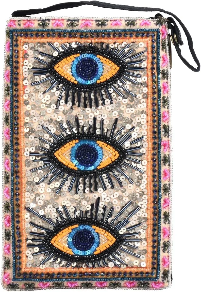 Bamboo Trading Company Third Eye Ajna Chakra Club Bag Beaded Phone Crossbody, Multi