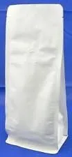 BAP 5 LB Matte White Block or Flat Bottom Gusseted Bag with Valve (100 pcs)