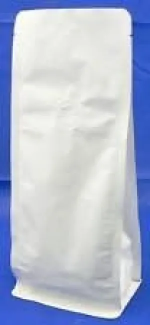BAP 5 LB Matte White Block or Flat Bottom Gusseted Bag with Valve (100 pcs)