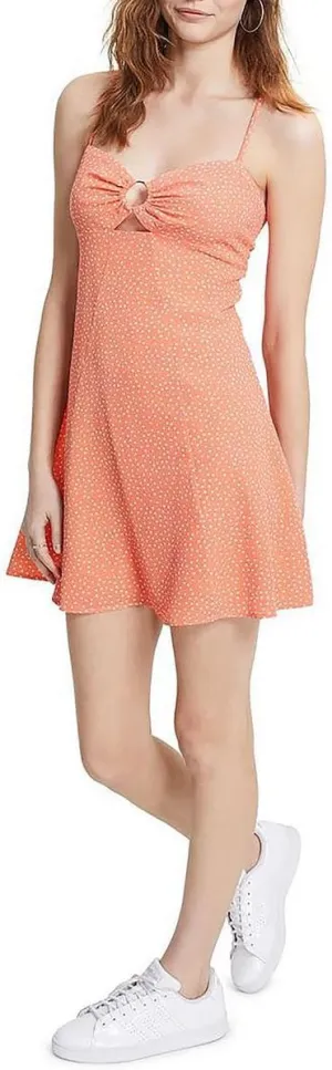 Bar III Womens Polka Dot Cut-Out Mini Dress