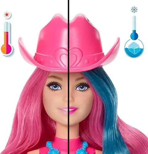 Barbie Color Reveal Fashion Doll & Accessories with 6 Surprises, Disco Star Series with Metallic Shine & Color-Change Bodice (Styles May Vary)