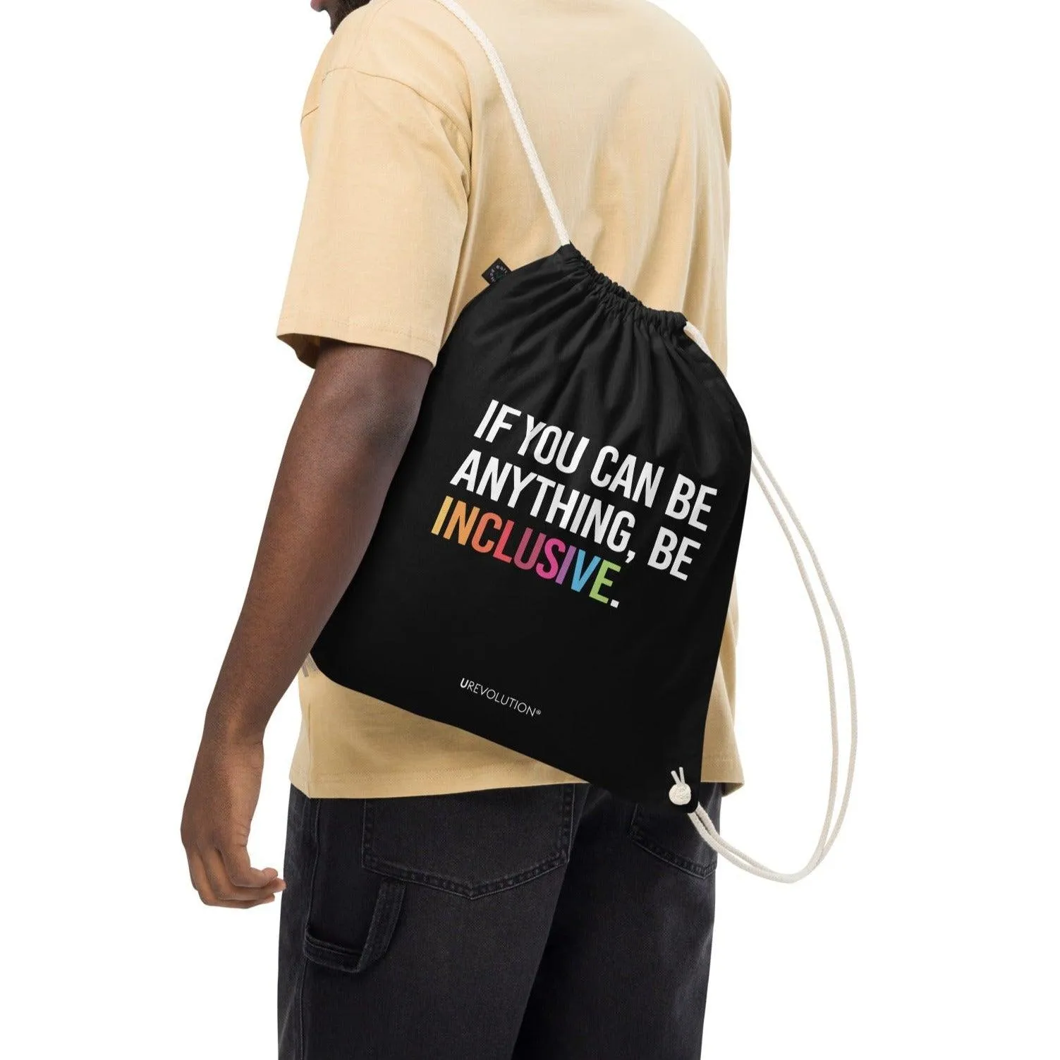 Be Inclusive Eco-Friendly Cotton Drawstring Backpacks