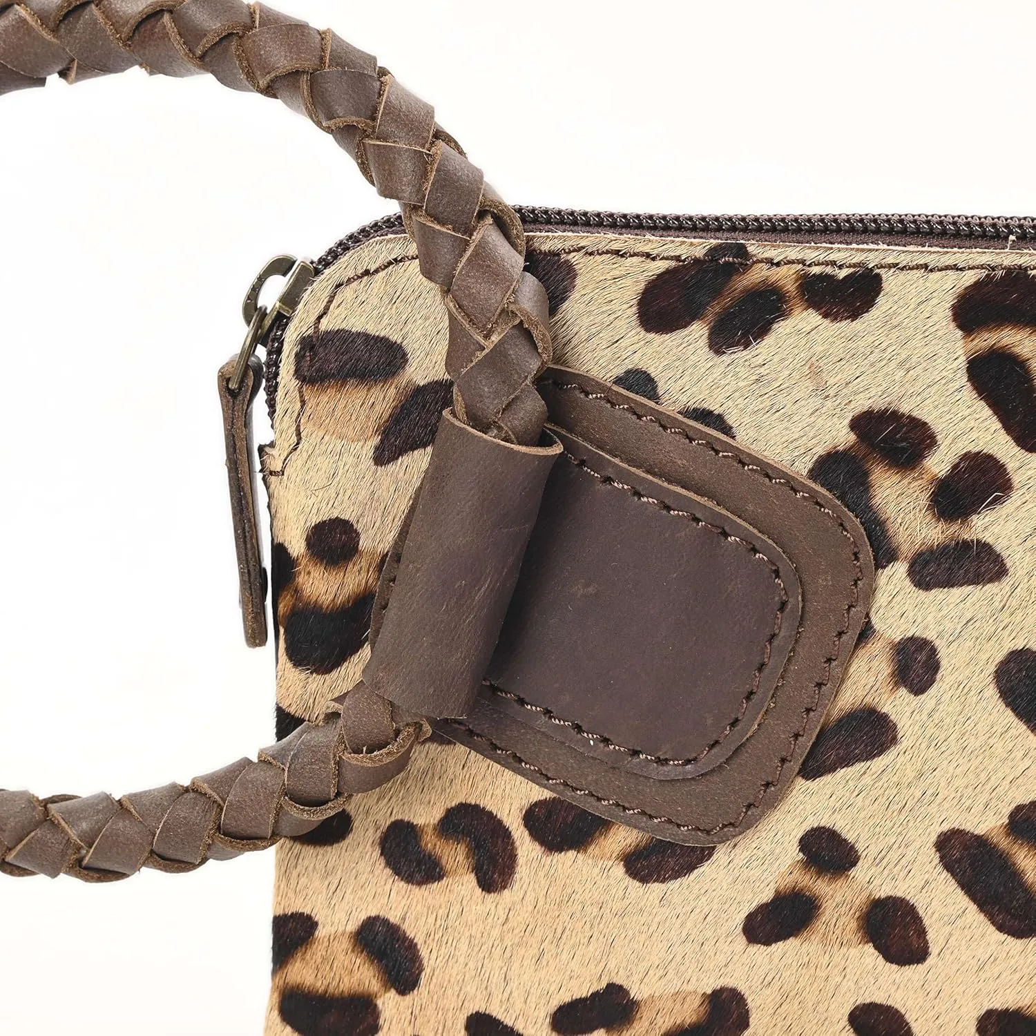 Beauty Clutch - Elegant Handcrafted Cowhide Hairon and Leather Clutch with Comfortable Handles