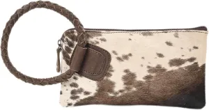 Beauty Clutch - Elegant Handcrafted Cowhide Hairon and Leather Clutch with Comfortable Handles