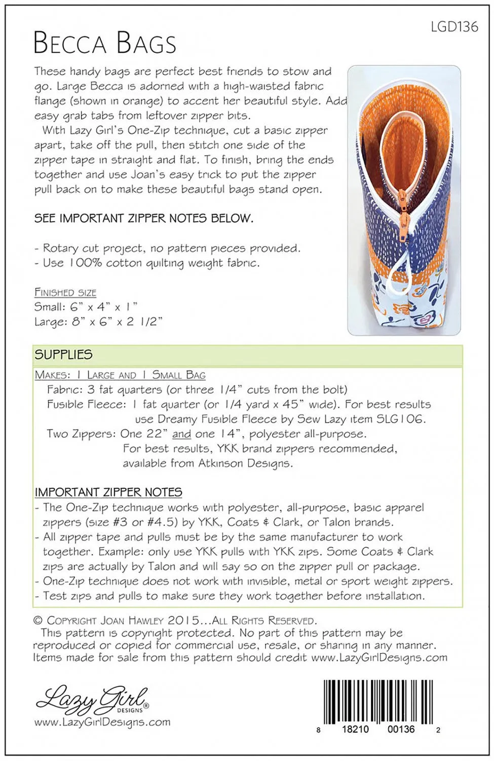 Becca Bags  Pattern # LGD136   Sku: 68355