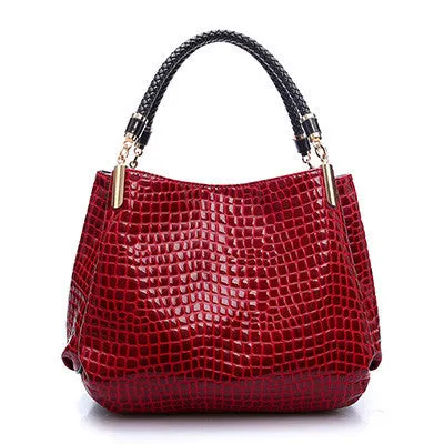 Big Women Shoulder Bags Alligator Ladies Leather Bags Women Handbags Of Famous Brands Totes Black Sac Espagnol