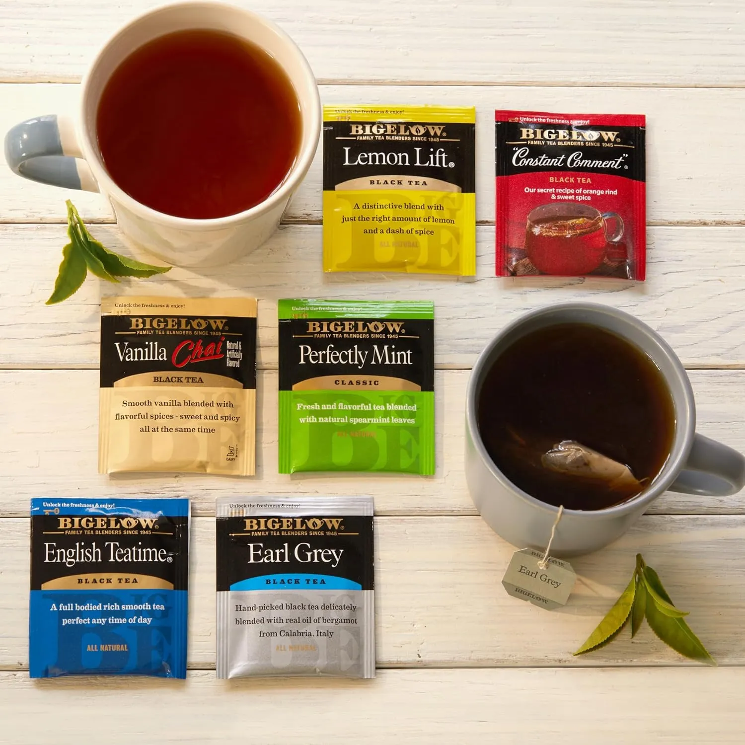 Bigelow Tea Black Tea 6 Flavor Variety Pack, Caffeinated Tea with Mint, Lemon, Constant Comment, English Teatime, Earl Grey, and Vanilla Chai, 20 Count Box (Pack of 6), 120 Total Tea Bags