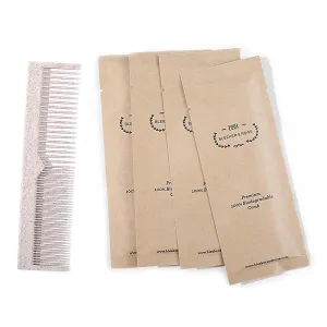 Bleeker and Rowe 100% Biodegradable Combs - Individually wrapped - Environmentally Eco Friendly Bulk Pocket Combs - Perfect for Macrame (pack of 100)