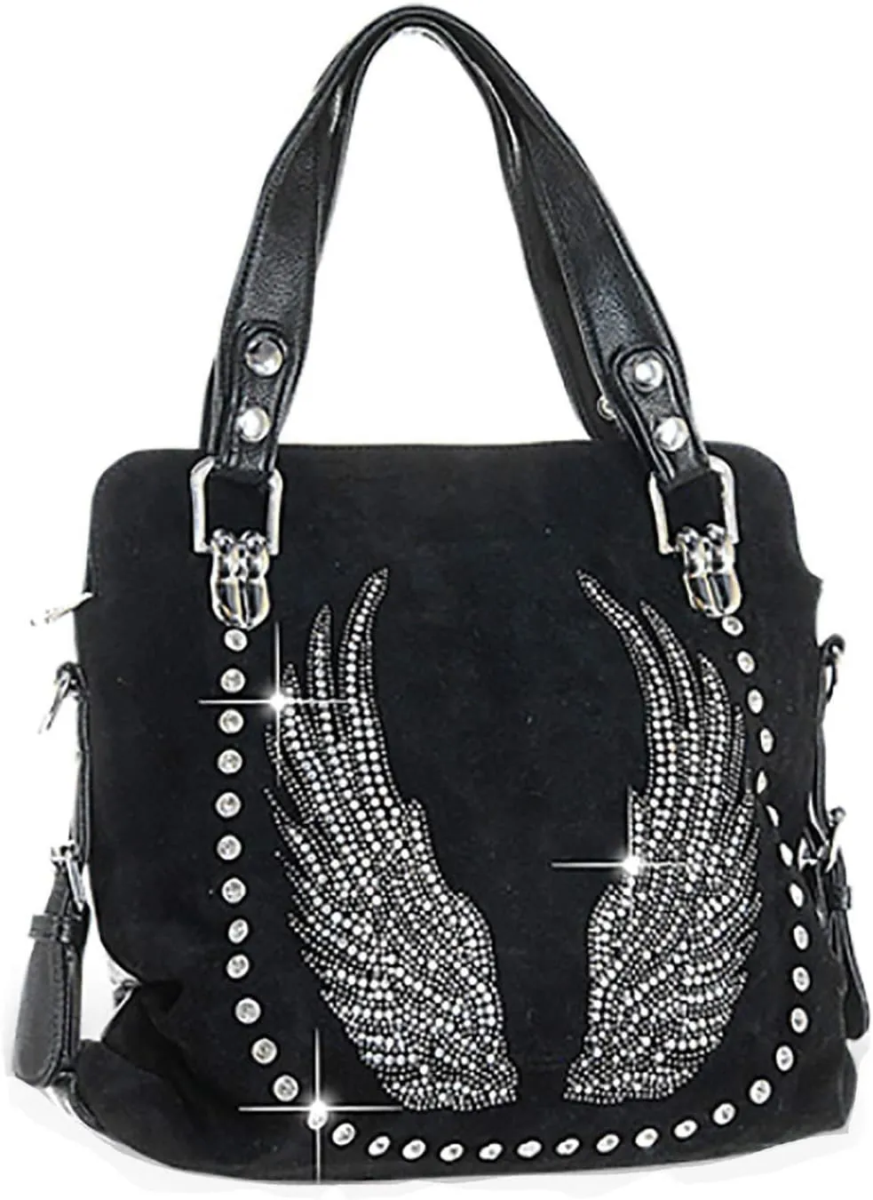 Bling Purse Double Handles Rhinestone Wing Purse