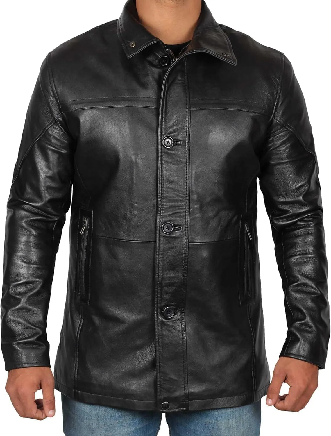 Blingsoul Leather Car Coats For Men - Real Leather Jacket Men